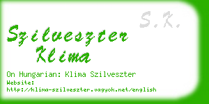 szilveszter klima business card